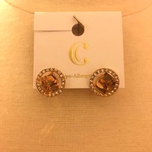 Rose Gold earrings with diamond embellishments